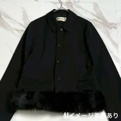 極美品 97AW⭐️コムデギャルソン テーラードジャケット ファー付 ブラック