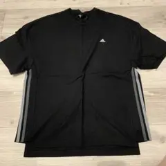 adidas 黒 M Tシャツ ストライプ