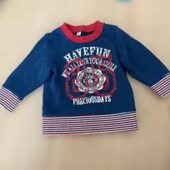 ネイビー プリント入り トレーナー 80cm