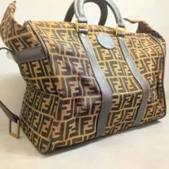 FENDI ボストンバッグ ズッカ柄 総柄 ナイロン 南京錠 大容量
