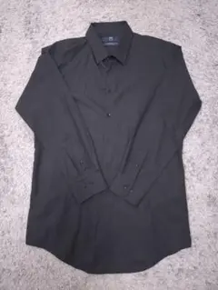 ブラック 長袖ワイシャツ 胸ポケット付き
