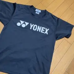 YONEX 黒 ポリエステル ウォームアップウェアTシャツ