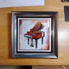 アート　軽量品　ピアノ　額送風アート　音楽　ピン止め可能
