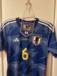日本代表遠藤航ユニフォーム2022W杯スペイン戦刻印あり、ミニフラッグサイン付き