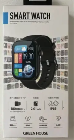 スマートウォッチ ワイヤレスイヤホン GH-SMWGC-BK グリーンハウス