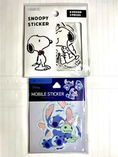【新品未使用】　SNOOPY スティッチ　モバイルステッカー　※セット売り