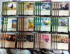 【MTG】FF限定 構築デッキ 緑白横ならべと全体強化 パーツ 48枚セット
