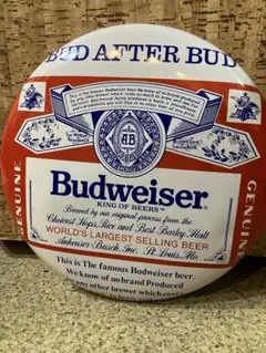 ヴィンテージ＊Budweiser 円形金属看板 約30cm美品す。