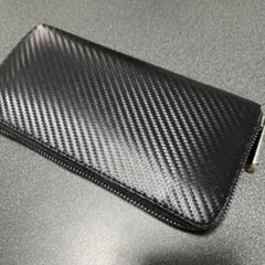 カーボンファイバー風 ブラック 長財布