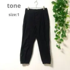 トーン tone カジュアルパンツ 【M】 黒 サイドジッパー付き メンズ