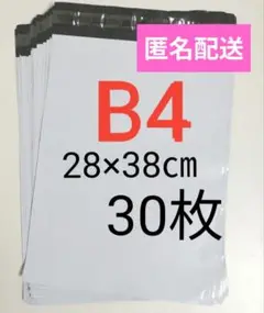 ①宅配ビニール袋　B4　30枚　28×38cm　強力テープ