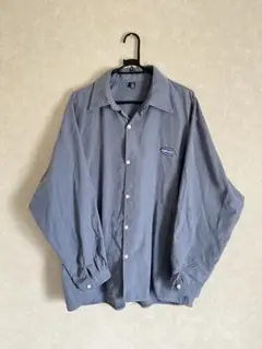 MGV ワンポイント長袖シャツ ブルー XL