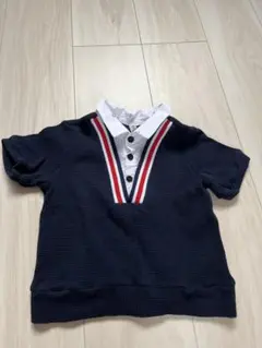 ネイビー ボタン付きポロシャツ 95cm未満