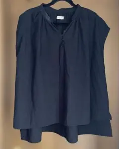 夏物最終　美品　Samantha Mos2 ブラック リネンノースリーブシャツ