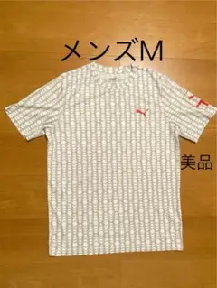 【美品】PUMA メンズM Tシャツ グレー/ホワイト