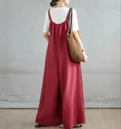 オーバーサイズ　サロペット ワイドレッグ　レトロ　マタニティ　オーバーオール　夏