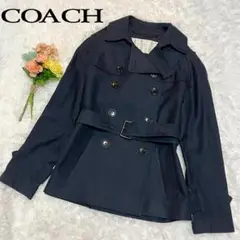 COACH ★トレンチコート★ショート丈 ネイビー ベルト付き サイズS