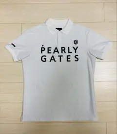PEARLY ストライプ　ポロシャツ　ホワイト　サイズ5