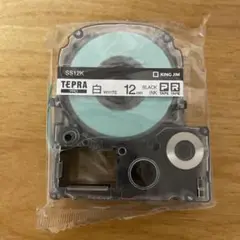 テプラ用カートリッジ　白地　黒文字　12mm