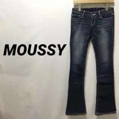 MOUSSY マウジー フレア フレア デニム ローライズ コットン ポリ