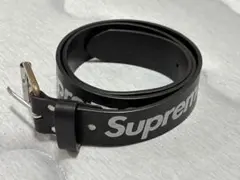 Supreme Repeat Leather Belt Mサイズ　ブラック