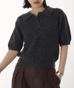 MUHET glitter polo knit / グリッターポロニット