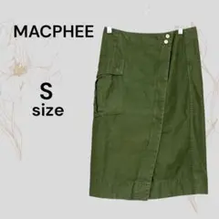 MACPHEE オリーブグリーン S カーゴスカート ひざ丈 ミリタリー