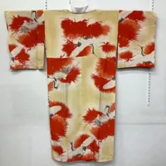 長襦袢 鶴 レトロ アンティーク ビンテージ コスプレ 和洋折衷コーデ 鬼滅