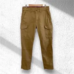 ★美品★エドウィン ジャージーズ【S】メンズ スリムカーゴパンツ ストレッチ 茶