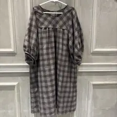 earth music & ecology チェック柄ワンピース フリーサイズ