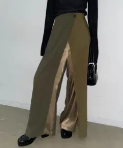 【完売品】AIC. ミックスファブリックレイヤードラップパンツ