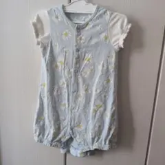 デイジー柄ロンパース（ライトブルー） 80cm