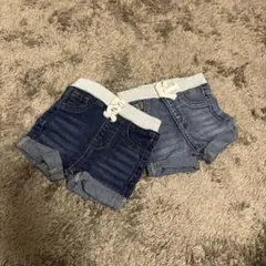 デニムショートパンツ2枚セット