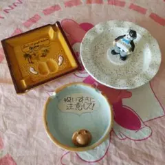 飾り陶器灰皿　3点