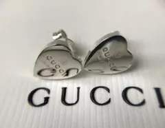グッチ GUCCI ブランドロゴ ハートモチーフ シルバーピアス Ag925