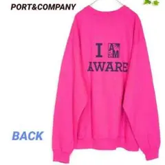 US古着　PORT&COMPANY　メンズ　裏起毛スウェット　ビッグデザイン