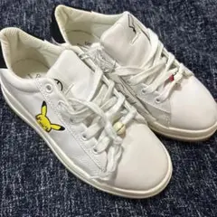 ★新品未使用★ZARA ピカチュウ デザイン ホワイトレザー調スニーカー