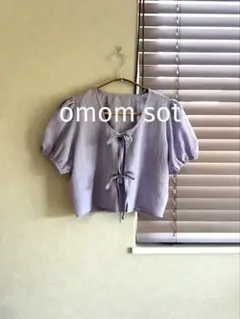omom sot パフスリーブトップス デザイントップス 短丈トップス
