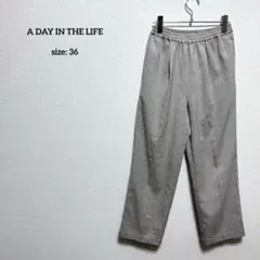 美品 アデイインザライフ タックイージーパンツ 36 ワイド ベージュ 洗える