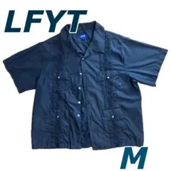 Lafayette ラファイエット ネイビー 半袖 キューバシャツ 刺繍 M