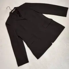 美品★Aquascutum ジャケット ウール100％ スーツ 隠しボタン 黒L