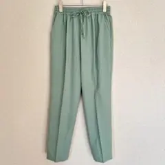 a.v.v センタープレス テーパードパンツ ミントグリーン L ウエスト総ゴム