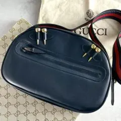 美品 ✨ GUCCI ショルダーバッグ　シェリーライン　ネイビー