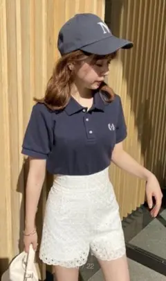 NICE CLAUPダークグリーン半袖ポロシャツ