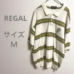 リーガル REGAL ストライプ長袖ポロシャツ ゴルフにも