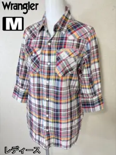 Wrangler ショコラフィネ ローブウエスタンシャツ　7部袖 レディース M
