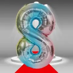 ナンバーバルーン 誕生日 8 飾付け お祝い 記念日 数字 レインボー 還暦