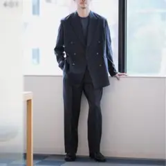 美品　Edifice キュプラ/リネンスラックス ネイビー