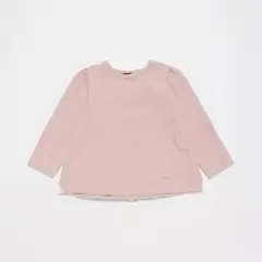 プティマイン　90センチ バックフリル長袖Tシャツ　ライトピンク