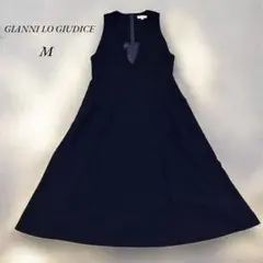 《ジャンニロジュディチェ 》 ノースリーブワンピース M ネイビー　大人シンプル